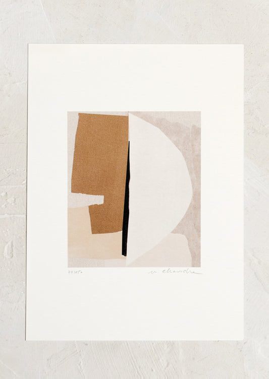An abstract art print in neutral colors.