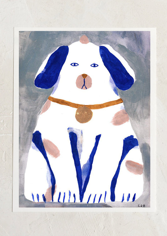 An art print of a dog.