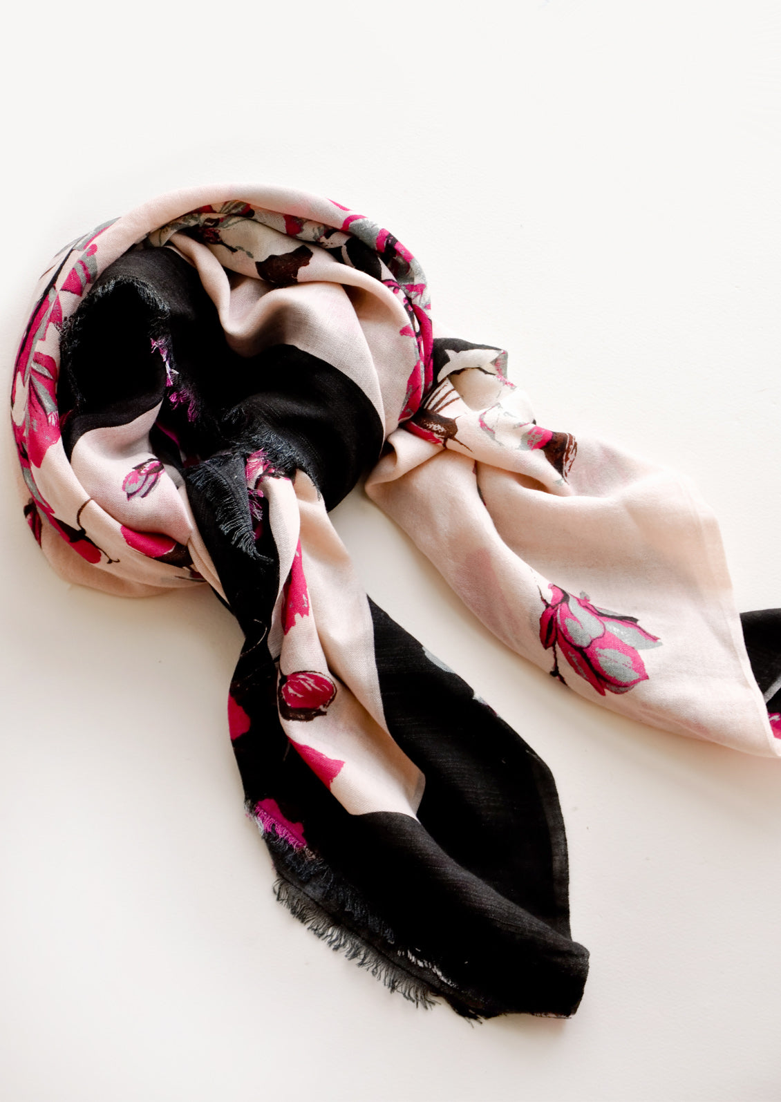 Blooming Dogwood Wool-Silk Scarf in  - LEIF