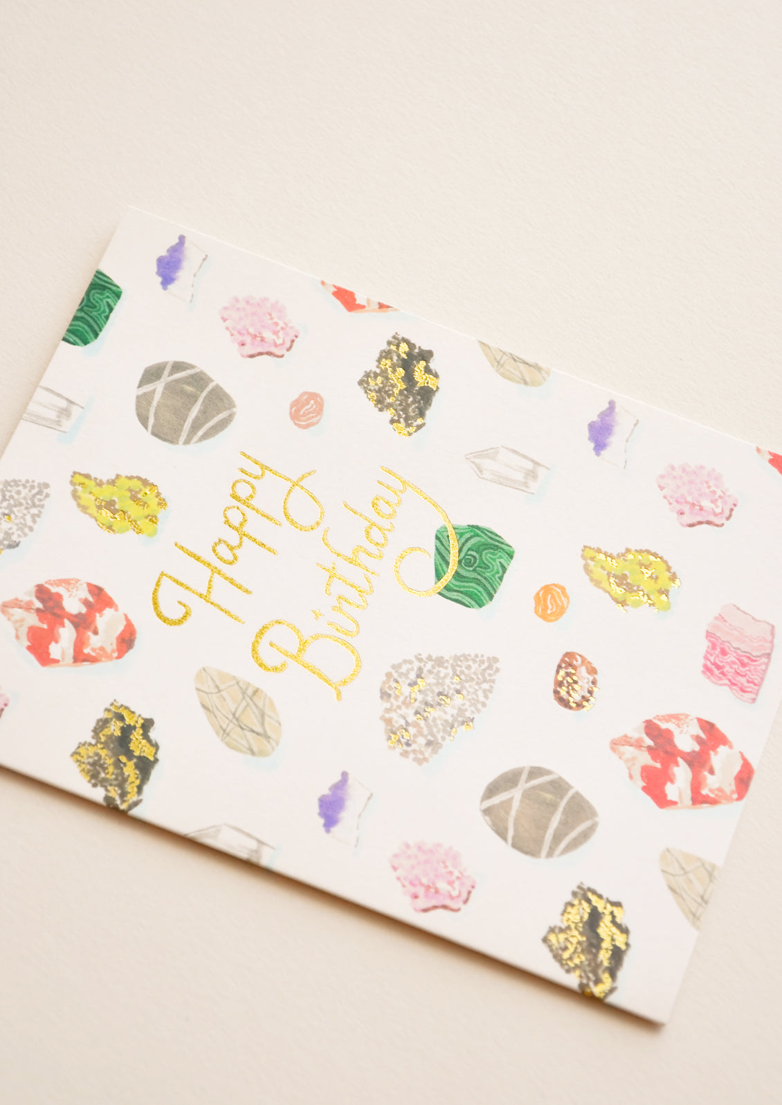 Close up of notecard.
