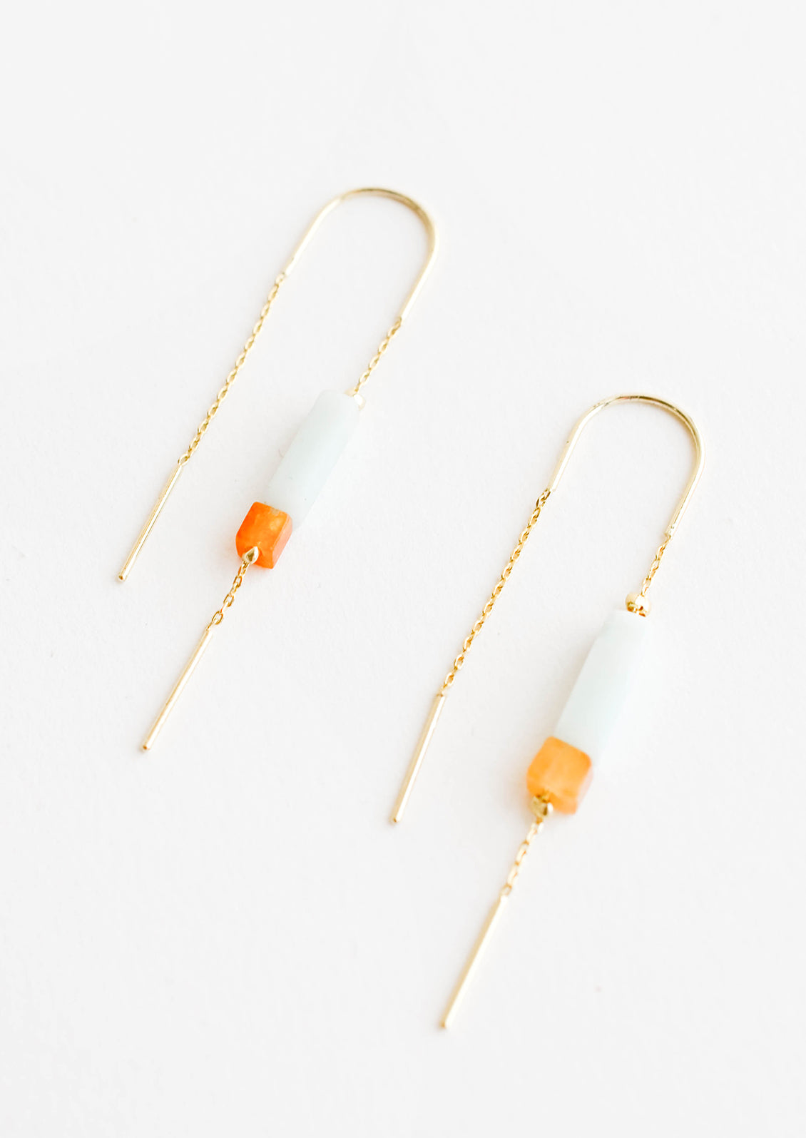 Gemstone Mix Ear Threaders in Amazonite - LEIF