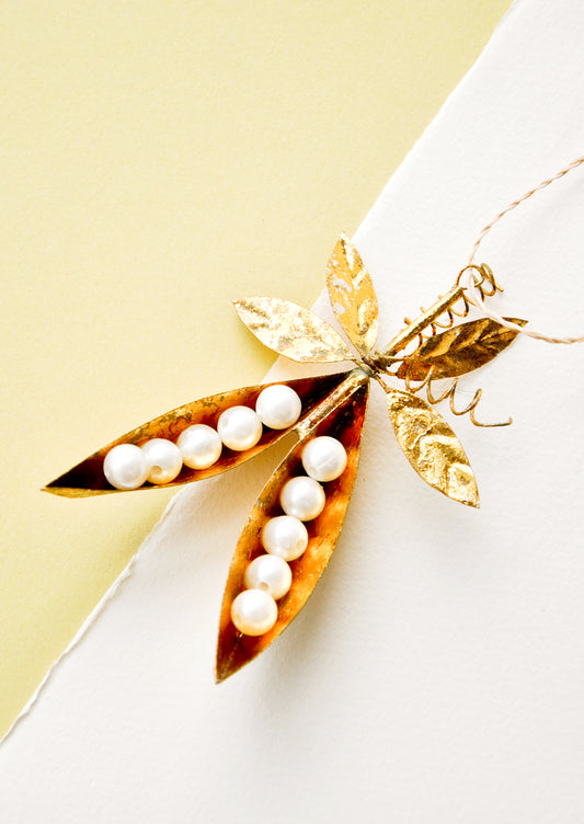 Gilded Snow Pea Ornament in  - LEIF