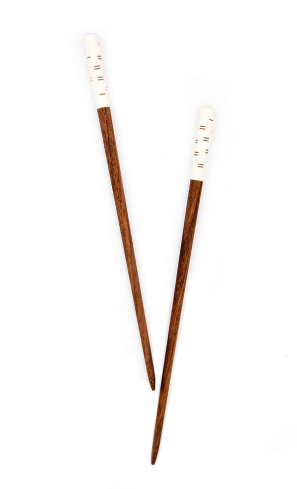 Hank by Henry Chopsticks in White Dash / Walnut - LEIF