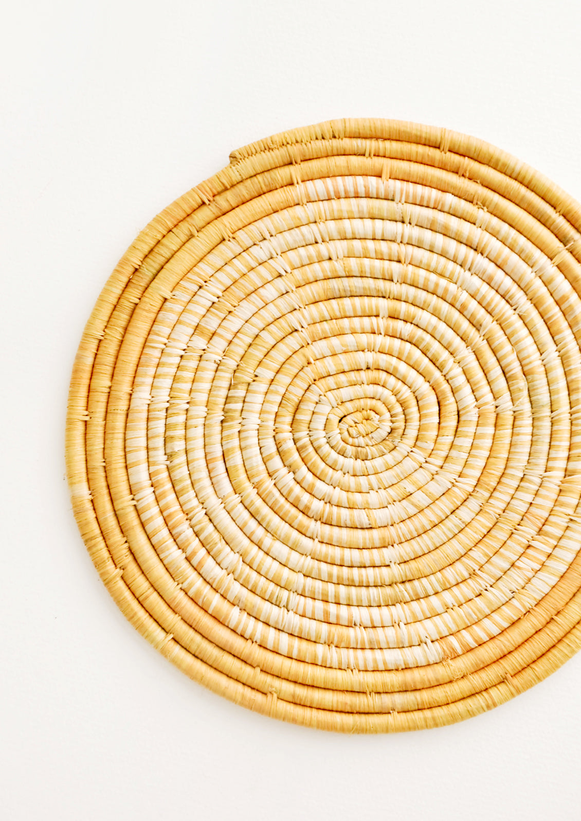 Hue Woven Raffia Trivet in Marigold - LEIF