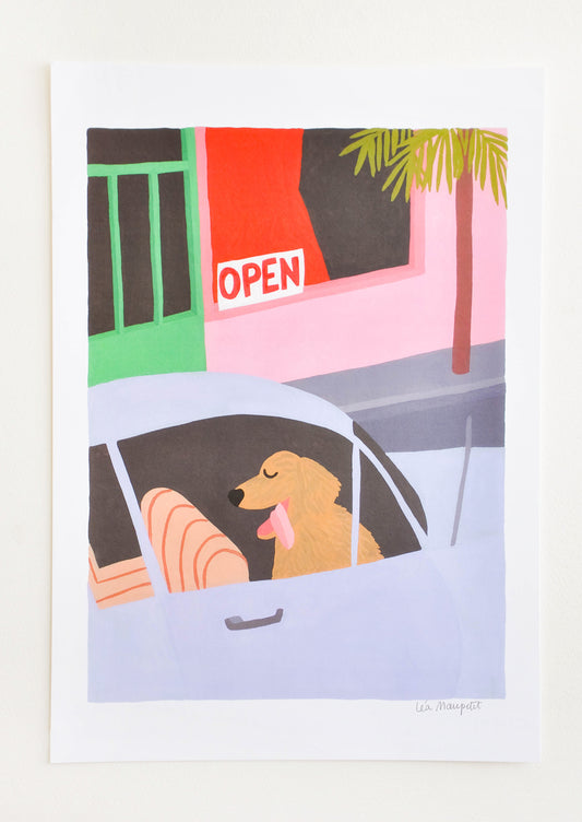 Dog In A Car Print in  - LEIF