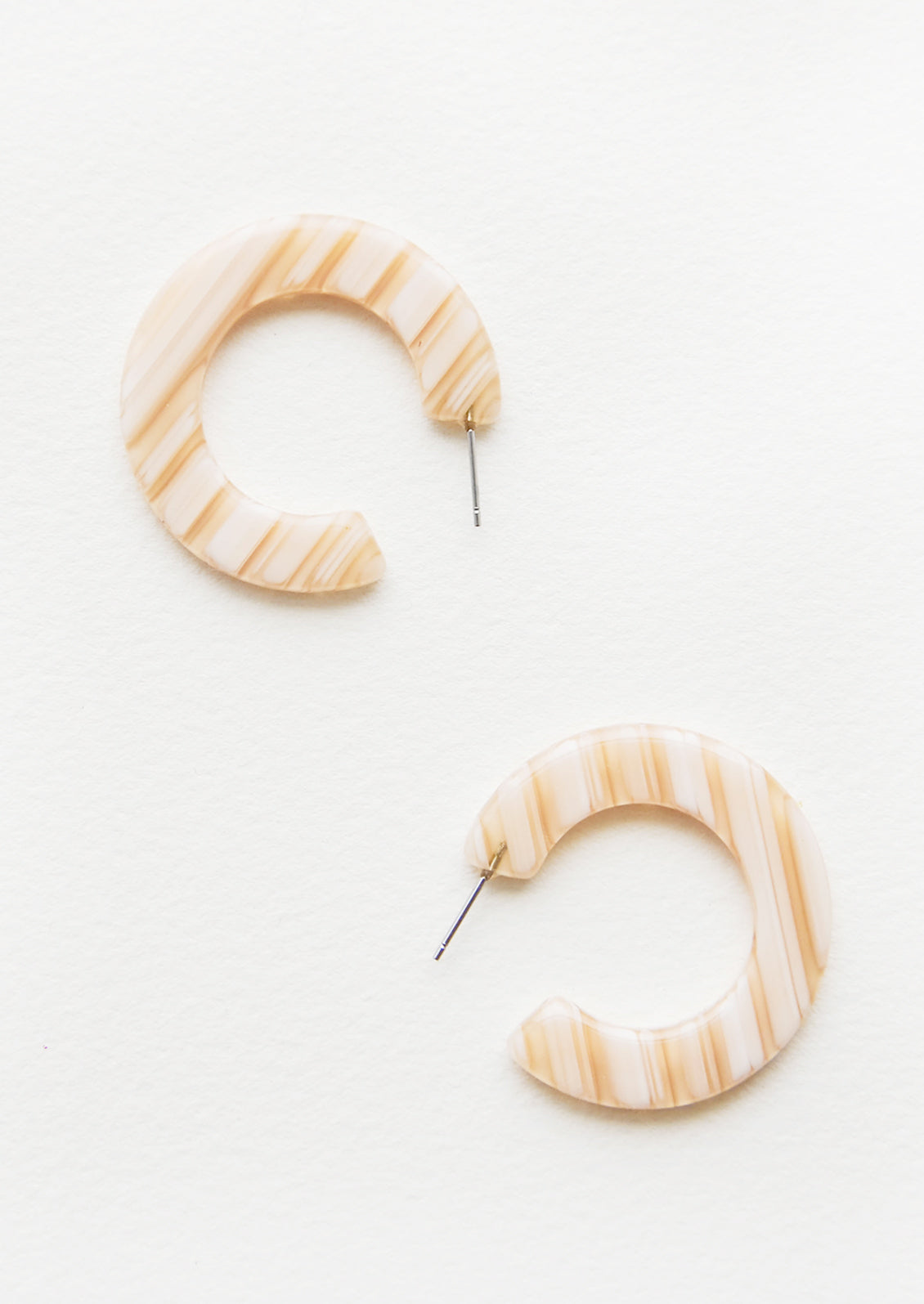 Kate Hoop Earrings in Chameau Stripe - LEIF