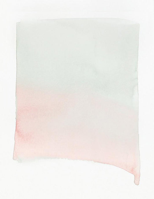 A gradient of pink and gray watercolor forms a rectangular shape.