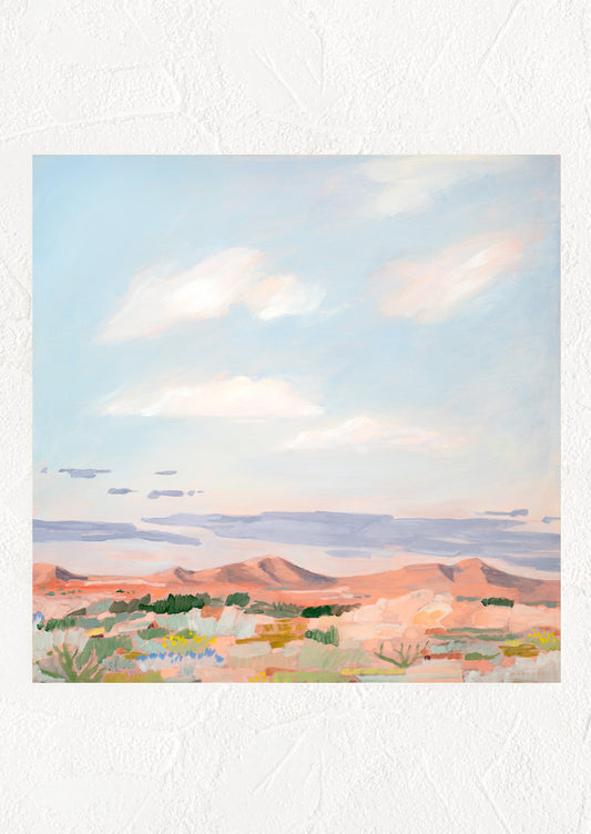 A painting of a canyon landscape print.