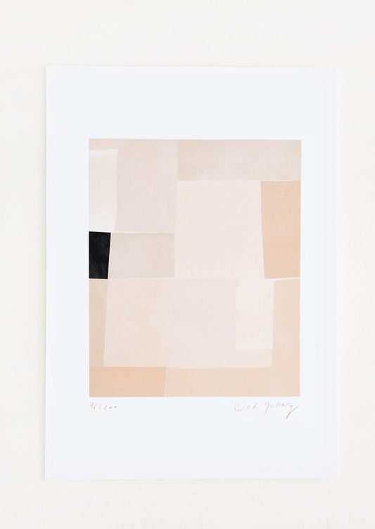 Fine art print with quilt-like pattern printed in neutral hues