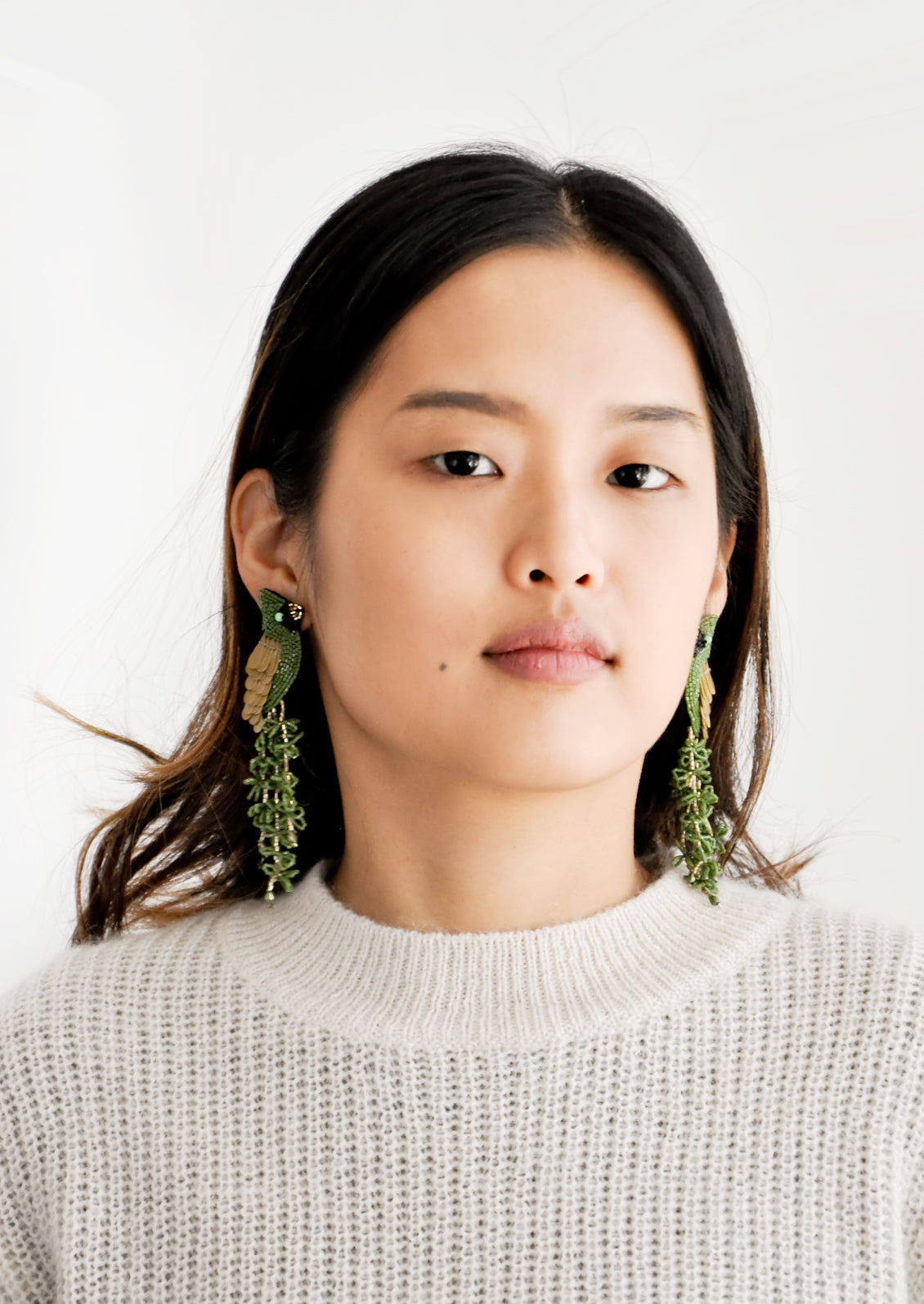 Cardinal Beaded Earrings in  - LEIF