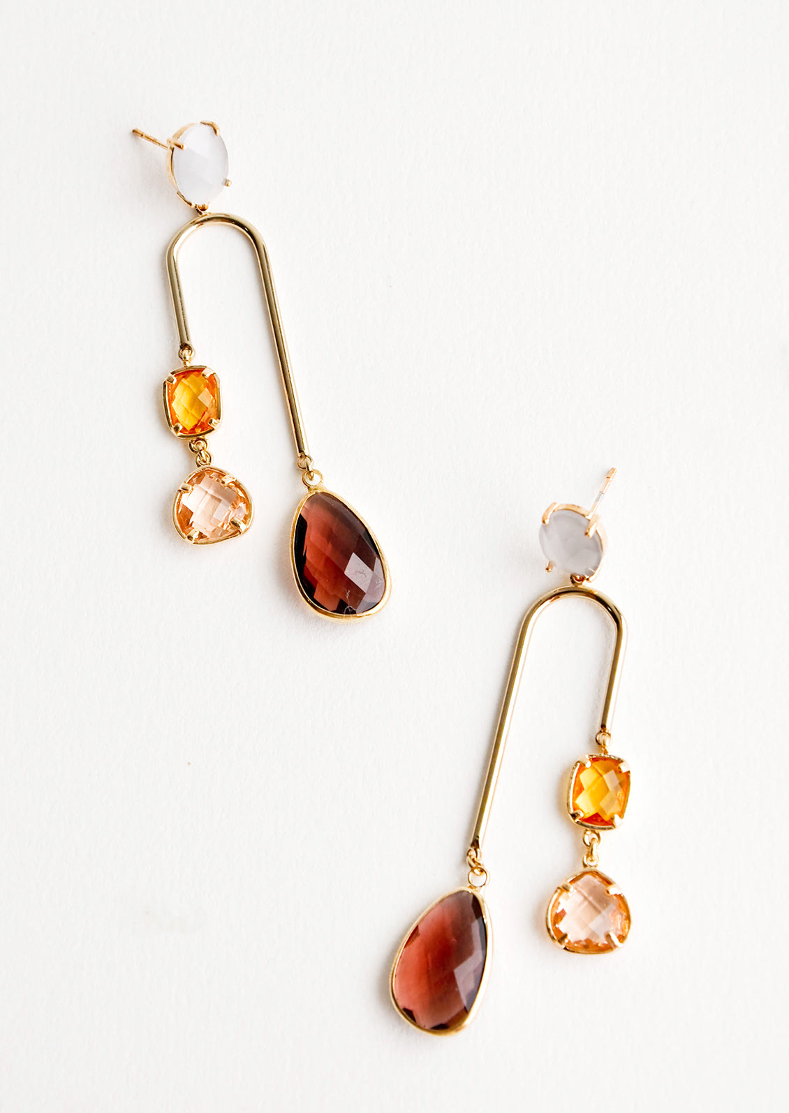 Rhubarb Gem Arch Earrings in  - LEIF