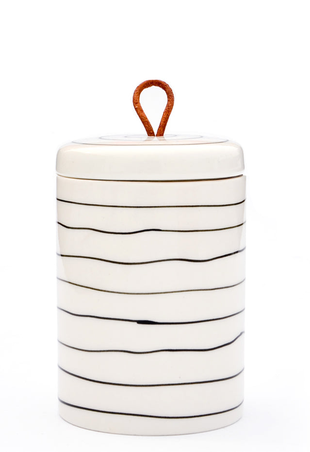 Sketchwork Ceramic Jar in Lines - LEIF