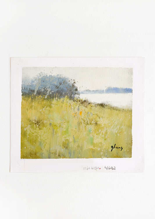 An oil painting depicting a landscape marsh scene.